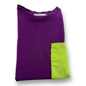 Rocket x Lunch Short Sleeve Cotton Triple Pocket T-Shirt - Purple w/ Neon Size S